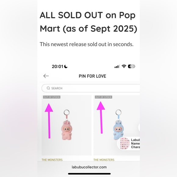 Labubu T pin for love plush pendant new drop August 28th V4 - Picture 5 of 8